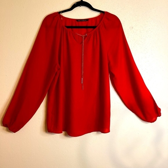 Zac& Rachel Size Large Red long sleeve - Picture 2 of 9